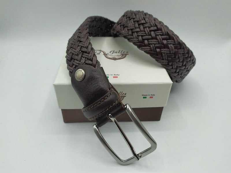 Braided belt with Leather and Rope