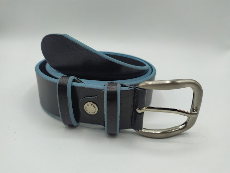 Light Blue Edge Leather Belt