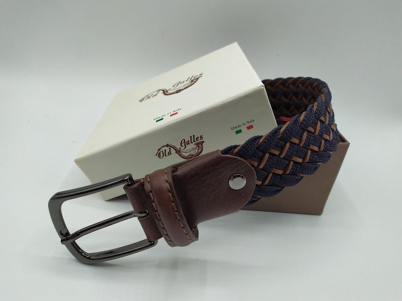 Braided Belt in Leather and Fabric