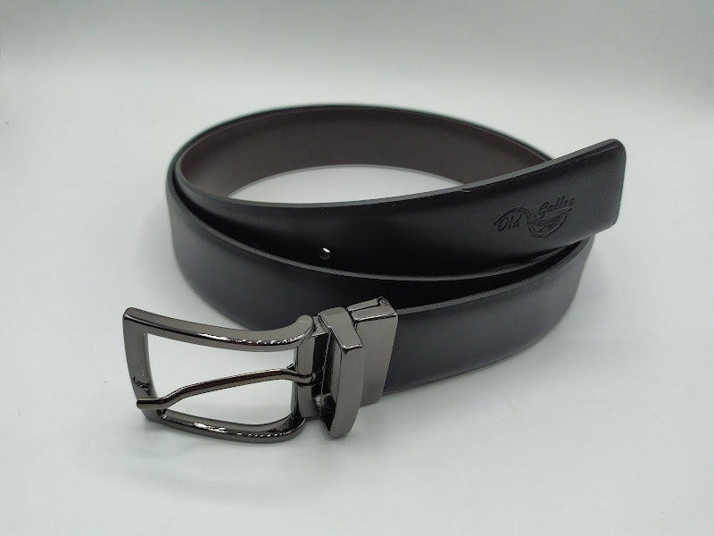 Double face leather belt